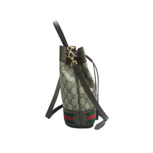 Load image into Gallery viewer, Gucci Web Mini Ophidia GG Supreme Monogram Bucket Bag Brown