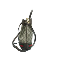 Load image into Gallery viewer, Gucci Web Mini Ophidia GG Supreme Monogram Bucket Bag Brown