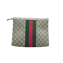Load image into Gallery viewer, Gucci Ophidia Canvas Clutch Bag Brown
