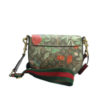 Load image into Gallery viewer, GUCCI Canvas Padlock Floral Shoulder Bag Brown