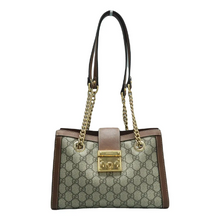 Load image into Gallery viewer, GUCCI Padlock Canvas Shoulder Bag Brown