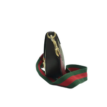 Load image into Gallery viewer, GUCCI Canvas Padlock Floral Shoulder Bag Brown