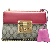 Load image into Gallery viewer, Gucci Padlock Canvas Crossbody Bag Bicolor