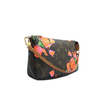 Load image into Gallery viewer, Louis Vuitton Pochette Accessoire Monogram Rose Canvas Tote Bag Brown