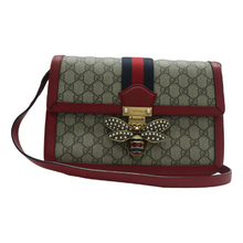 Load image into Gallery viewer, GUCCI Queen Margaret Canvas Shoulder Bag Brown
