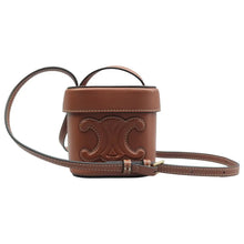 Load image into Gallery viewer, Celine Triomphe Mini Leather Shoulder Bag Brown