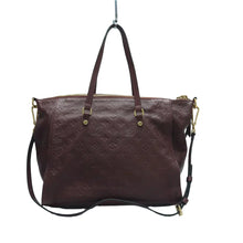 Load image into Gallery viewer, LOUIS VUITTON Lumineuse Monogram Leather Satchel Bag Burgundy
