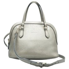 Load image into Gallery viewer, Gucci Dome Calfskin Mini Satchel Bag Silver