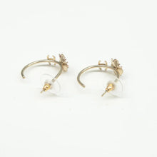 Load image into Gallery viewer, Chanel Enamel CC Camellia Hoop Earrings Gold