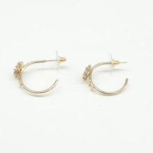 Load image into Gallery viewer, Chanel Enamel CC Camellia Hoop Earrings Gold