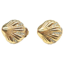 Load image into Gallery viewer, DIOR Shell Clip-On Metal Earrings Gold
