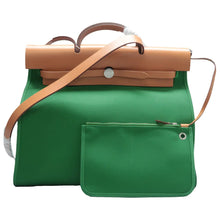 Load image into Gallery viewer, Hermes Herbag Zip 31 PM Vache Hunter Toile Shoulder Bag Cactus Natural