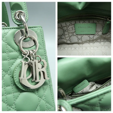 Load image into Gallery viewer, Christian Dior Lady Dior Leather Satchel Bag Green