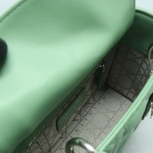 Load image into Gallery viewer, Christian Dior Lady Dior Leather Satchel Bag Green