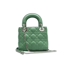Load image into Gallery viewer, Christian Dior Lady Dior Leather Satchel Bag Green