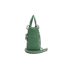 Load image into Gallery viewer, Christian Dior Lady Dior Leather Satchel Bag Green