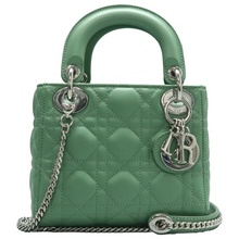 Load image into Gallery viewer, Christian Dior Lady Dior Leather Satchel Bag Green