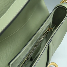 Load image into Gallery viewer, Christian Dior Saddle Leather Shoulder Bag Green