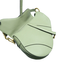Load image into Gallery viewer, Christian Dior Saddle Leather Shoulder Bag Green