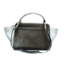 Load image into Gallery viewer, Celine Trapeze Python and Suede Satchel Bag Brown