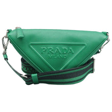 Load image into Gallery viewer, Prada Triangle Grace Lux Calfskin Leather Shoulder Bag Green