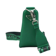 Load image into Gallery viewer, Prada Triangle Grace Lux Calfskin Leather Shoulder Bag Green
