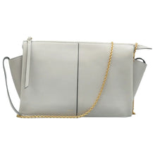 Load image into Gallery viewer, Celine Tri-Fold Smooth Calfskin Shoulder Bag Light Grey