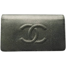 Load image into Gallery viewer, Chanel Timeless CC Yen Caviar Leather Wallet Grey