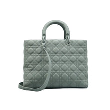Load image into Gallery viewer, Christian DIOR Lady Dior Leather Satchel Bag Grey