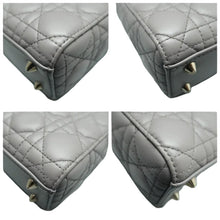 Load image into Gallery viewer, Christian DIOR Lady Dior Patent Leather Satchel Bag Grey