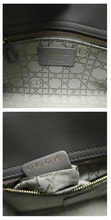 Load image into Gallery viewer, Christian DIOR Lady Dior Patent Leather Satchel Bag Grey