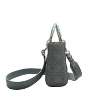 Load image into Gallery viewer, Christian DIOR Lady Dior Patent Leather Satchel Bag Grey