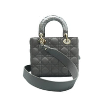Load image into Gallery viewer, Christian DIOR Lady Dior Patent Leather Satchel Bag Grey