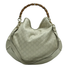 Load image into Gallery viewer, GUCCI Peggy Bamboo Leather Satchel Bag Ivory