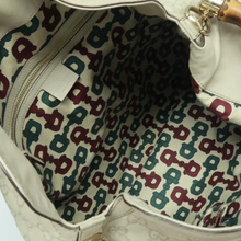 Load image into Gallery viewer, GUCCI Peggy Bamboo Leather Satchel Bag Ivory