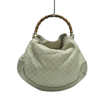 Load image into Gallery viewer, GUCCI Peggy Bamboo Leather Satchel Bag Ivory