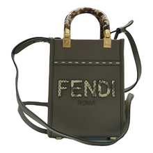 Load image into Gallery viewer, Fendi Sunshine Leather Satchel Bag Grey