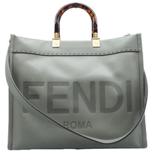 Load image into Gallery viewer, Fendi Sunshine Medium Leather Crossbody Tote Bag Grey