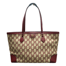 Load image into Gallery viewer, GUCCI Ophidia Shopping Straw Shoulder Bag Khaki