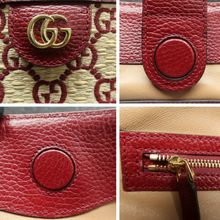 Load image into Gallery viewer, GUCCI Ophidia Shopping Straw Shoulder Bag Khaki