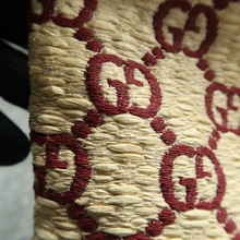 Load image into Gallery viewer, GUCCI Ophidia Shopping Straw Shoulder Bag Khaki