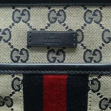 Load image into Gallery viewer, GUCCI Fabric Shoulder Bag Navy