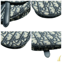 Load image into Gallery viewer, Christian Dior Saddle Fabric Satchel Bag Navy