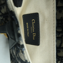 Load image into Gallery viewer, Christian Dior Saddle Fabric Satchel Bag Navy