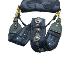 Load image into Gallery viewer, Christian Dior Saddle Fabric Satchel Bag Navy