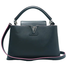 Load image into Gallery viewer, Louis Vuitton Capucines Leather Satchel Bag Navy