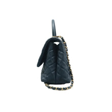 Load image into Gallery viewer, CHANEL Coco Handle Leather Satchel Bag Navy
