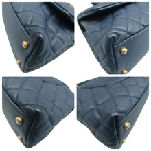 Load image into Gallery viewer, CHANEL Coco Handle Leather Satchel Bag Navy