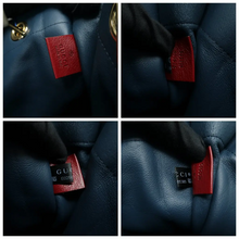 Load image into Gallery viewer, GUCCI Leather Shoulder Bag Navy