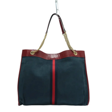 Load image into Gallery viewer, GUCCI Leather Shoulder Bag Navy
